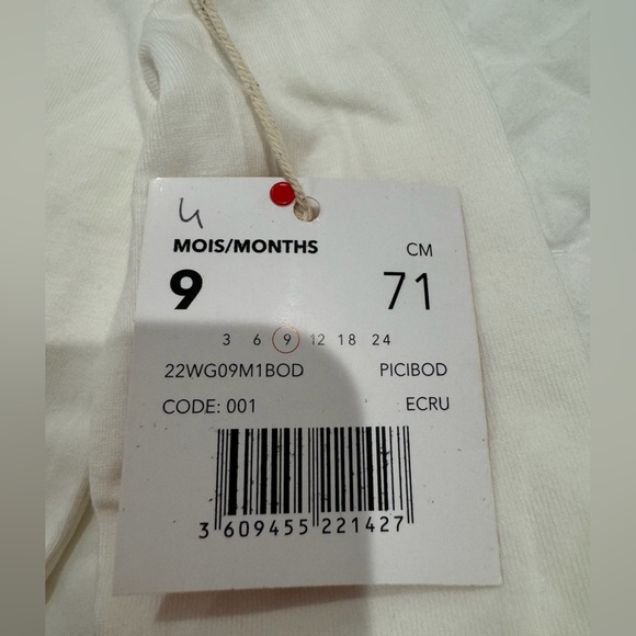 NEW NWT Du Pareil Baby White Cat Floral Print Long Sleeve Bodysuit Onesie SZ 9M - Picture 6 of 9